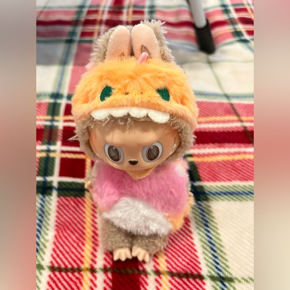 Labubu Dinosaur Orange and Pink Outfit